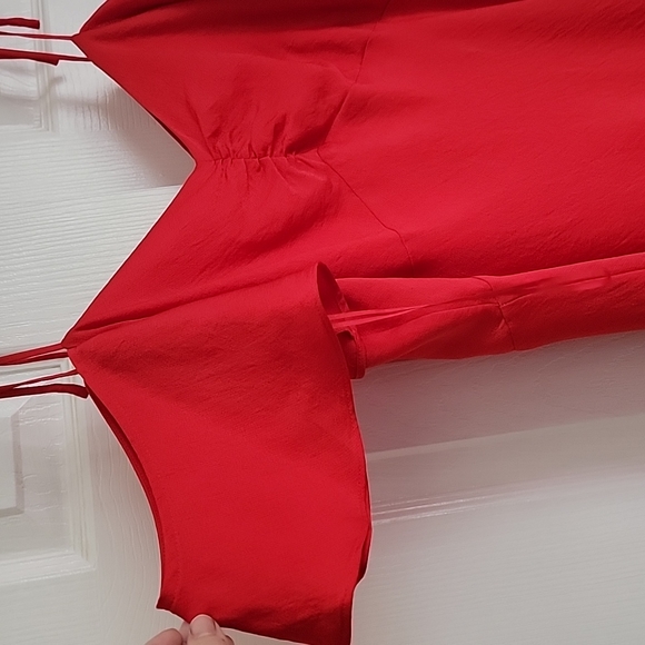 NWT Sexy Express Red Cold Shoulder Midi Dress Size Large - Picture 2 of 5